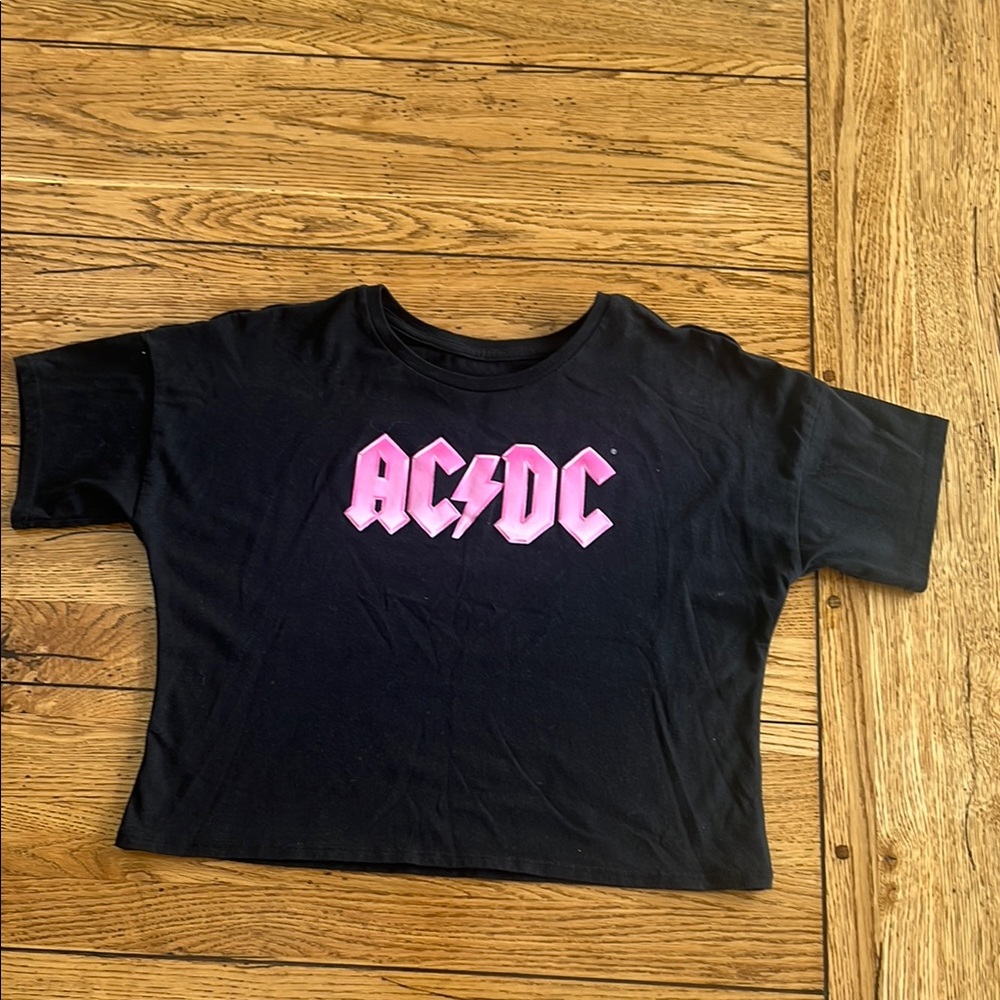 AC/DC  Short Sleeve crop Tee